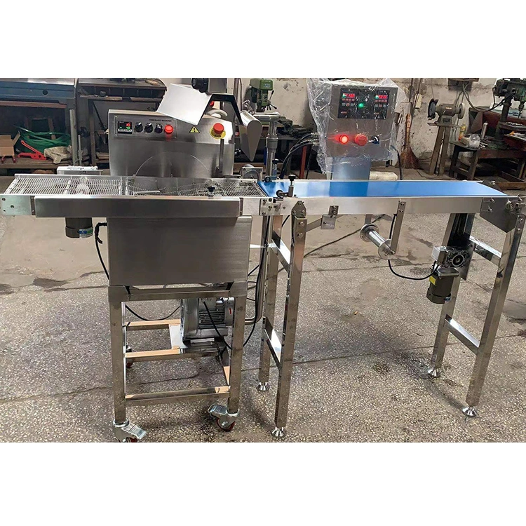 Table Top Mini Chocolate Enrobing Coating Machine Small Chocolate Making Line for Bar Wafers Biscuit Production