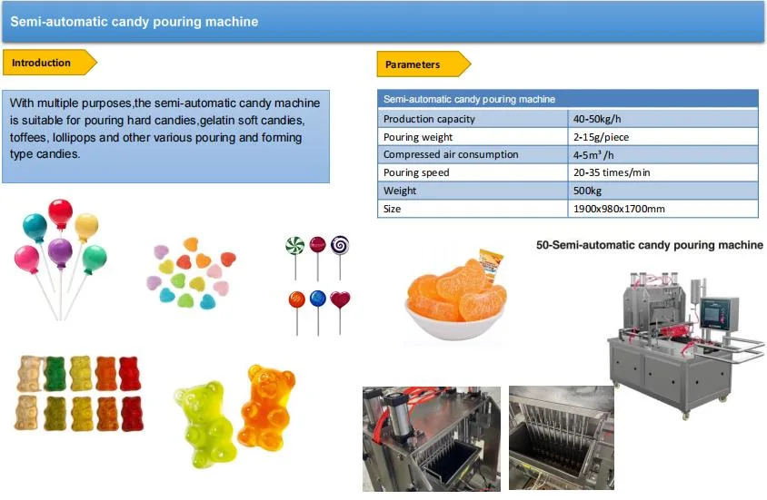Soft Gummy Bear Candy Machine Steam Heating Production Line for Lollipop Candy