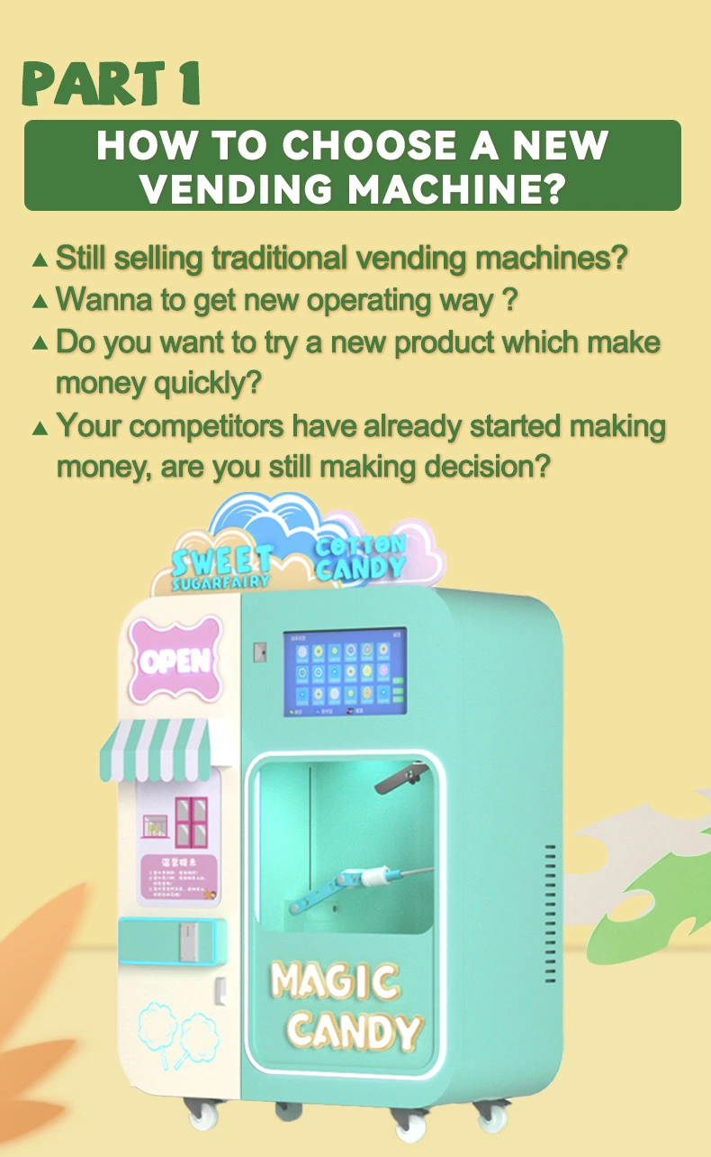 Guangzhou Cotton Candy Robot Fully Automatically Makes Floss Candy Cotton