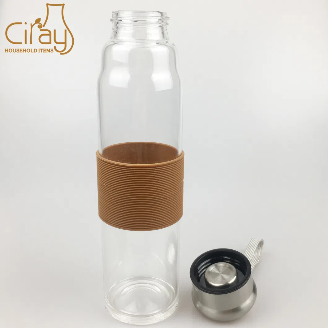 550ml High Borosilicate Glass Travelling Bottle with Screw Cap