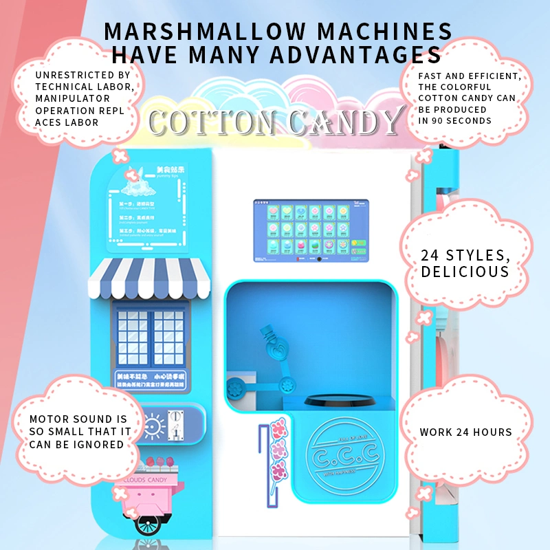 Indoor Cotton Candy Vending Machine Quick Production Marshmallow Vending Machine