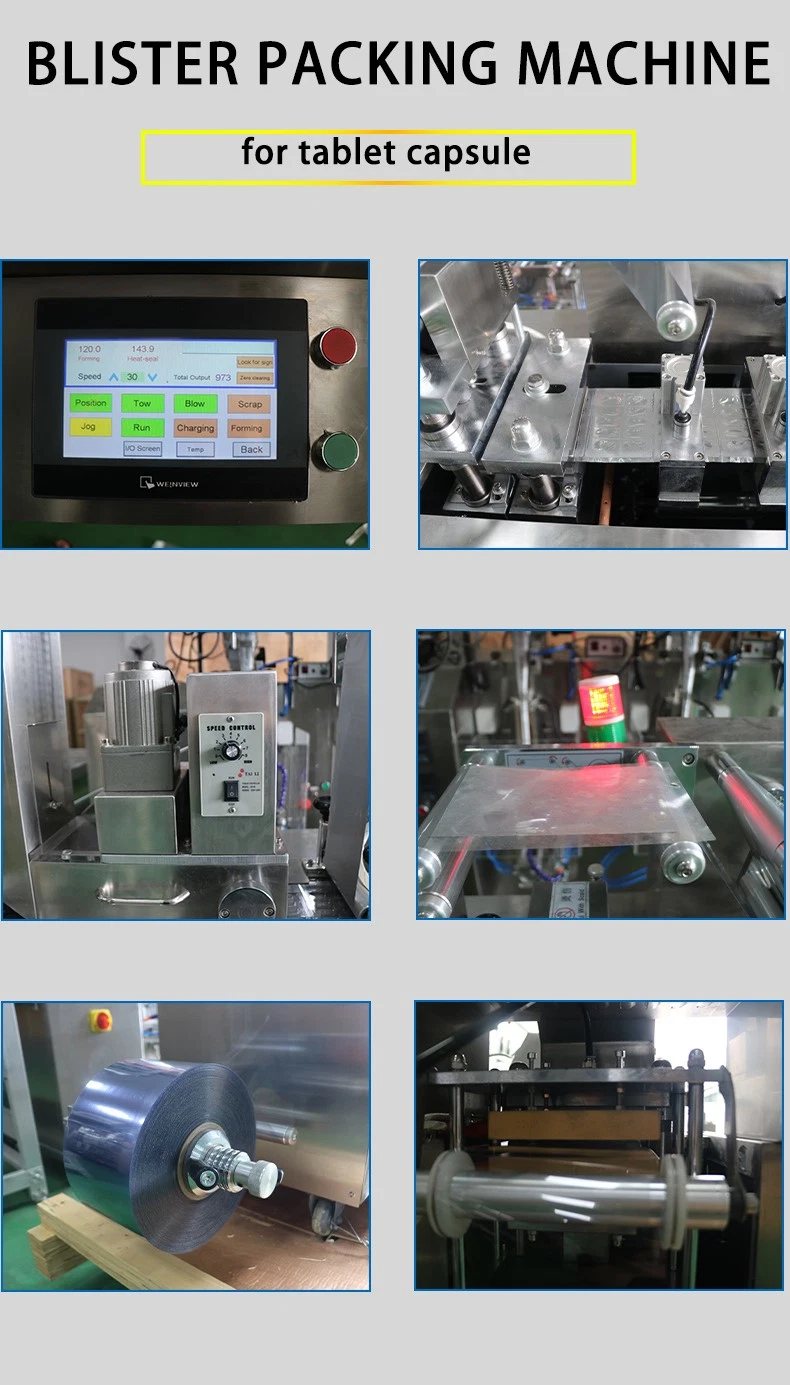 Dpp-80 Automatic Flat Plate Tablet Medicine Softgel Capsule Blister Pack Machine