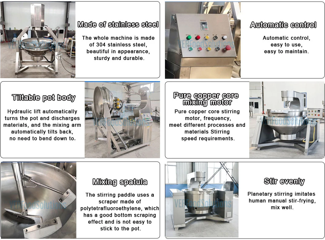 Safe China Tikka Masala Sauce/ Lemon Marmalade Tilting Kettles Machine with CE