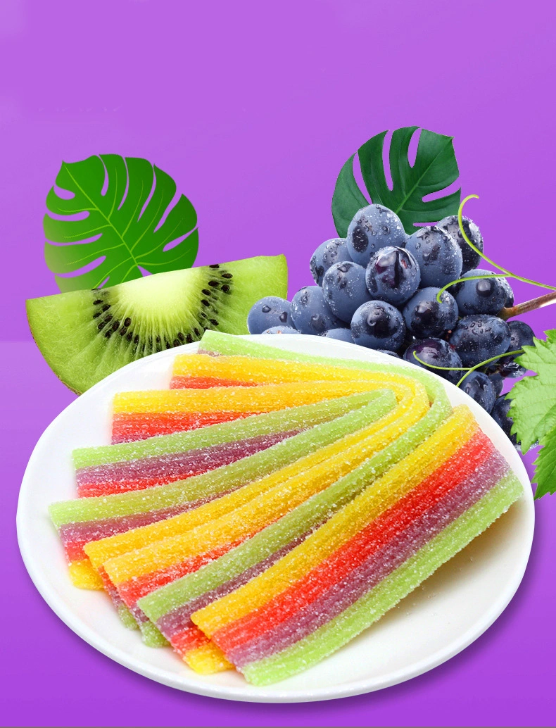 Manufacturer Directly Sour Fruit Belt Snack Food Rope Gummy Candy