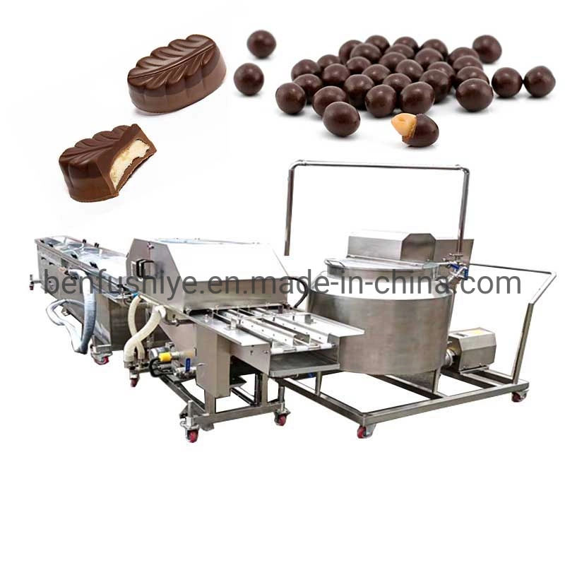 China Professional Small Chocolate Bar Peanut Date Snack Food Making Coating Enrobing Machine