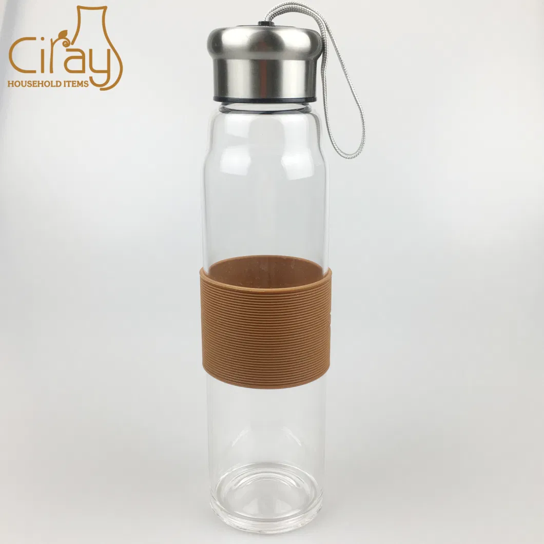 550ml High Borosilicate Glass Travelling Bottle with Screw Cap