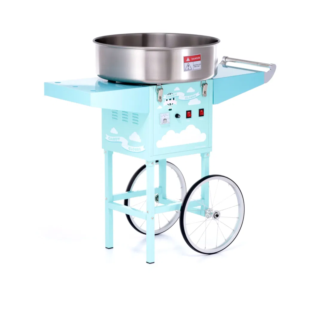 German Quality Standards CE Certified Market Leading Price 1200W Commercial Candy Floss Machine With Cart