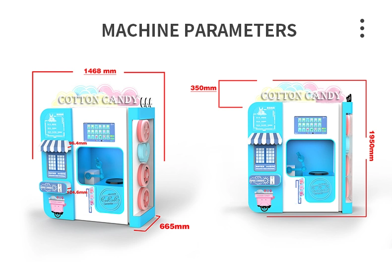 Indoor Cotton Candy Vending Machine Quick Production Marshmallow Vending Machine