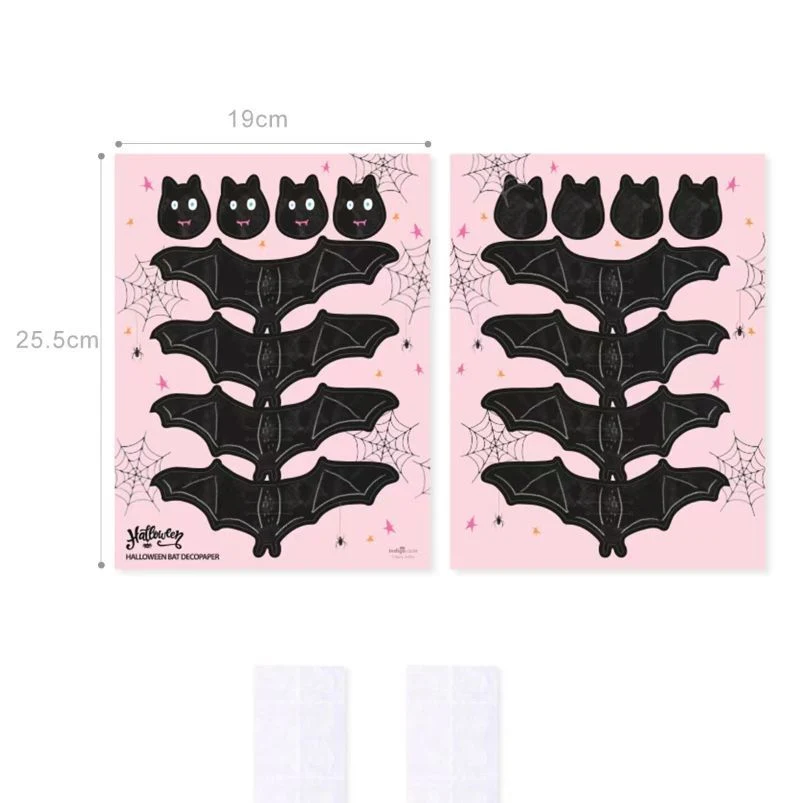 Halloween Bat Shape Lollipop Decorative Card Spot Candy Packaging Double-Sided Printed Card Printed Logo Packaging Box