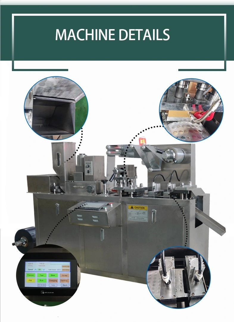 Dpp-80 Automatic Flat Plate Tablet Medicine Softgel Capsule Blister Pack Machine