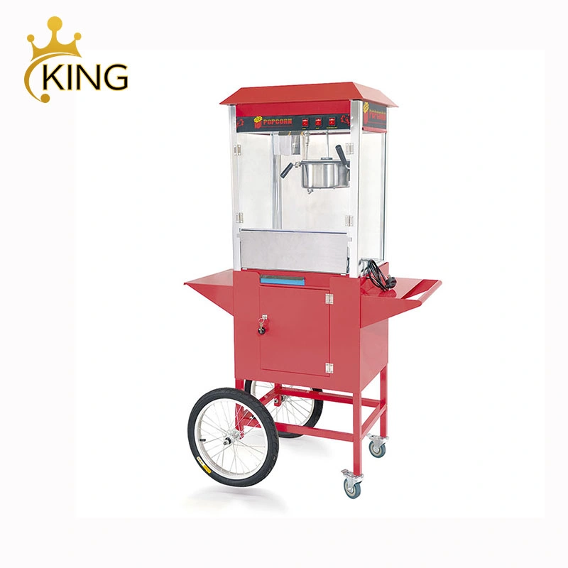 Commercial Automatic Caramel Making Air Popping Popcorn Machine with Cart for Sale