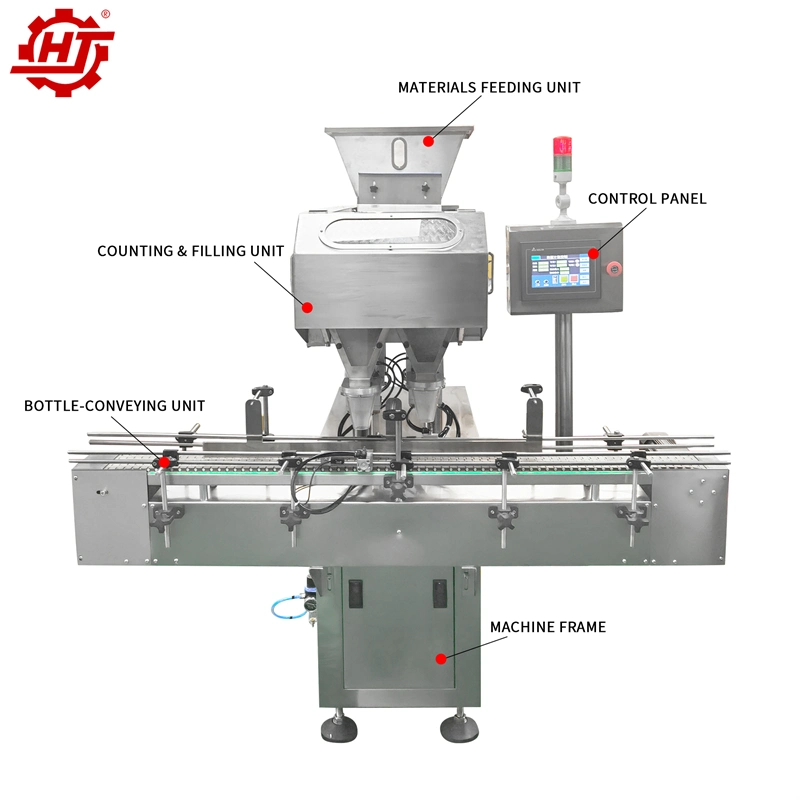 Huiji High Accuracy 12 Channel Pharmaceutical Counting Machine Production Packing Line