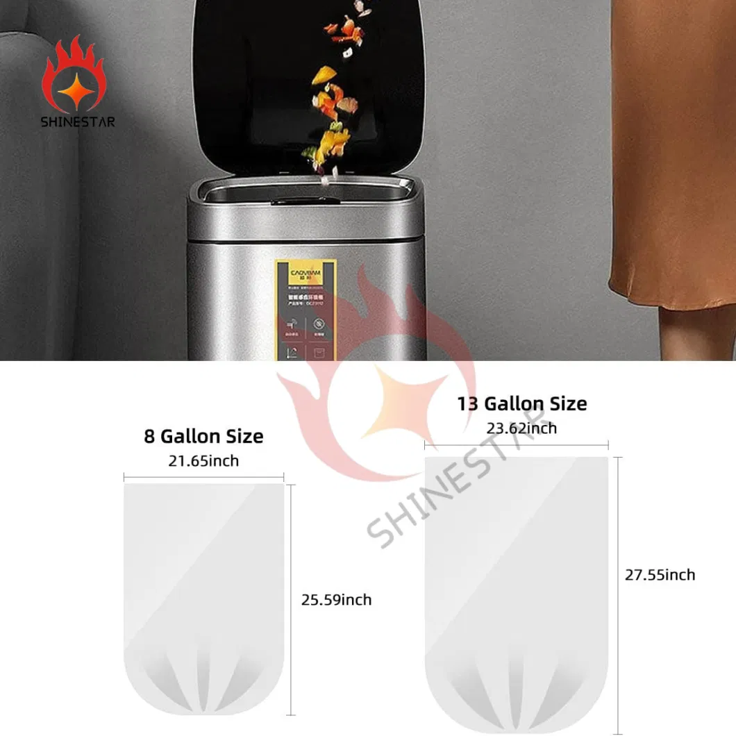 Black Opaque Trash Can Liner Plastic Garbage Bags for Kitchen Bathroom Bedroom Office