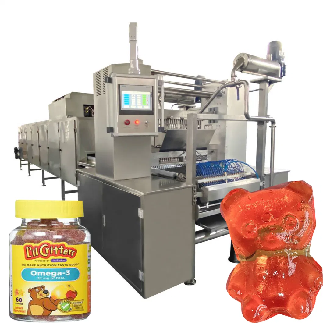 Shanghai Big Output Automatic PLC Control High Productivity Automatic Weight System Agar Gummy Bear Vegan Jelly Candy Line for Sale