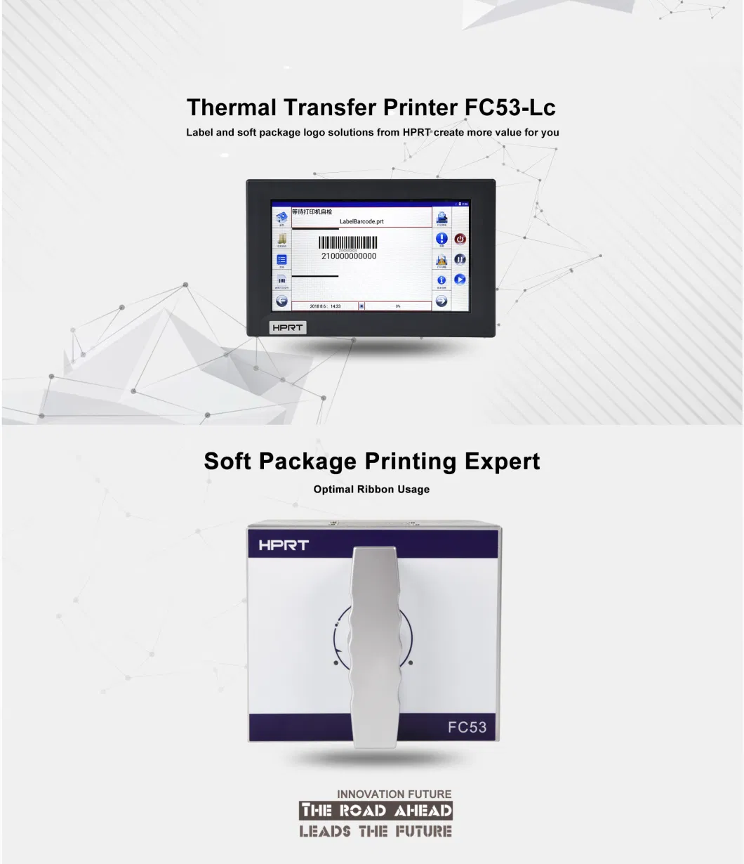 HPRT FC53 TTO Printer 53mm Best Pouch Batch Coding Machine for Candy Production Lines