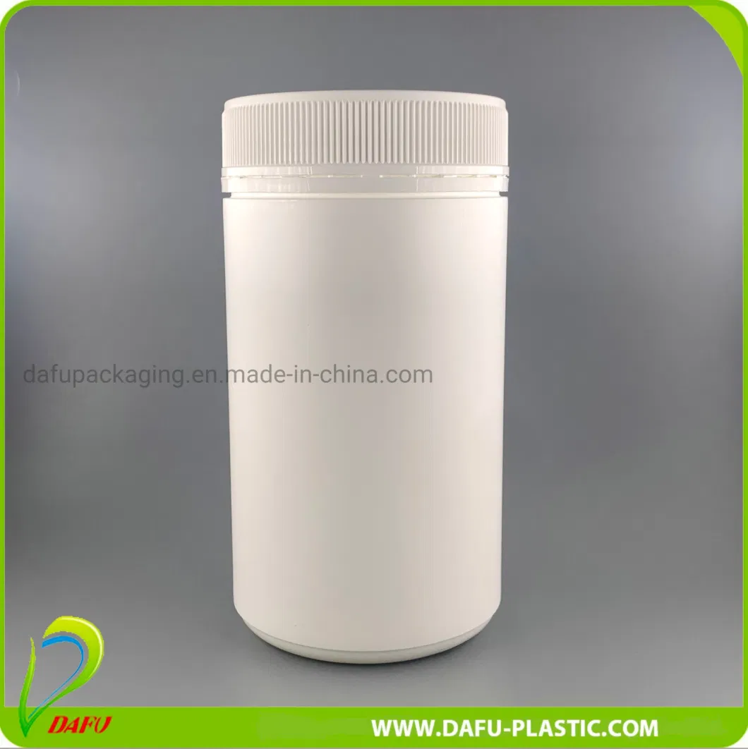 1L HDPE Plastic Pharmaceutical Packaging Powder Bottle with Screw Cap