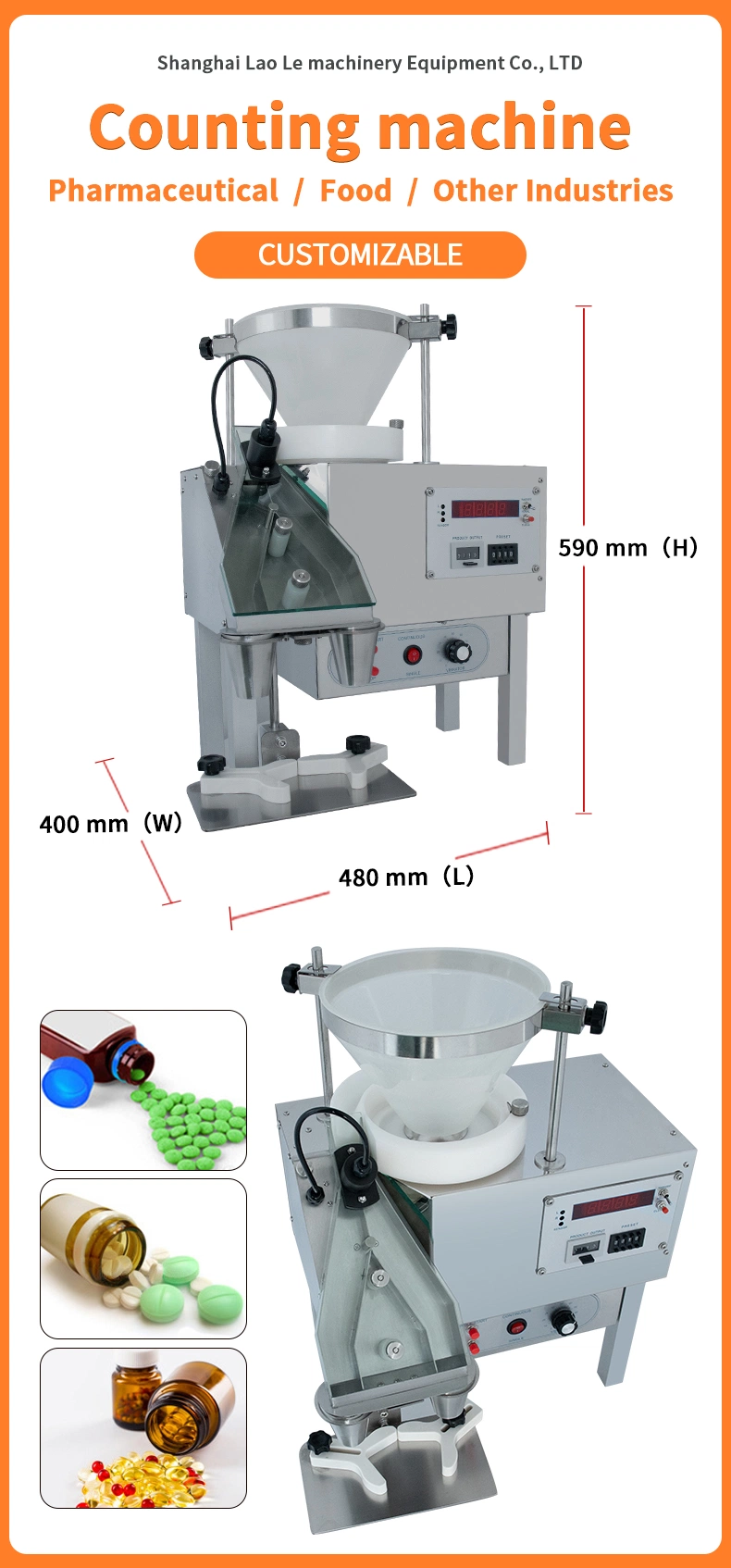 Yl-2A Semi-Automatic Bottle Counting Machine for Tablets, Capsules and Gummy Bears