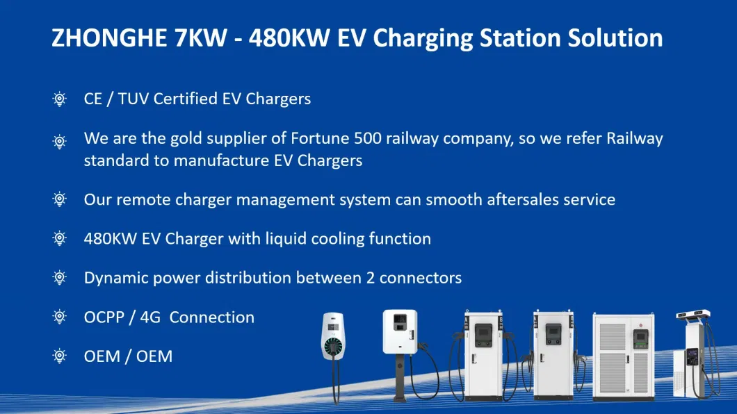 Zhonghe CCS2 Car Battery Charger EV Charging Pile 50kw 60kw