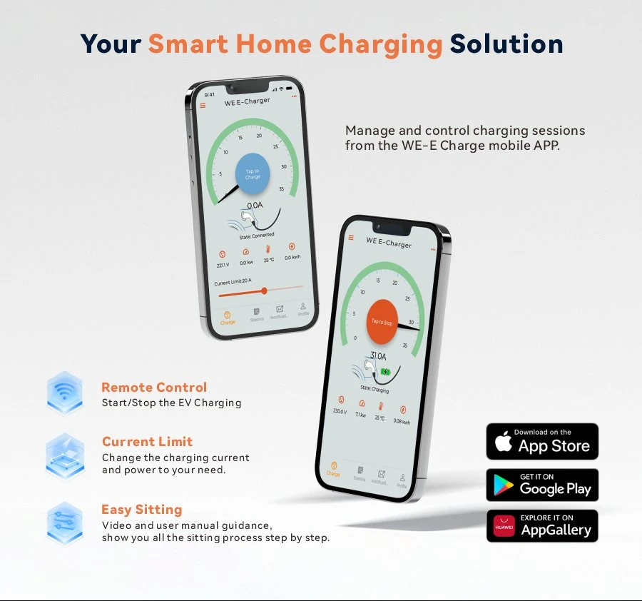 Factory OEM ODM Wallbox 7kw Level2 EV Wall Charger 10kw Fast Chargepoint 32A J1772 Type 1 Evse 40A Electric Car Charging Station