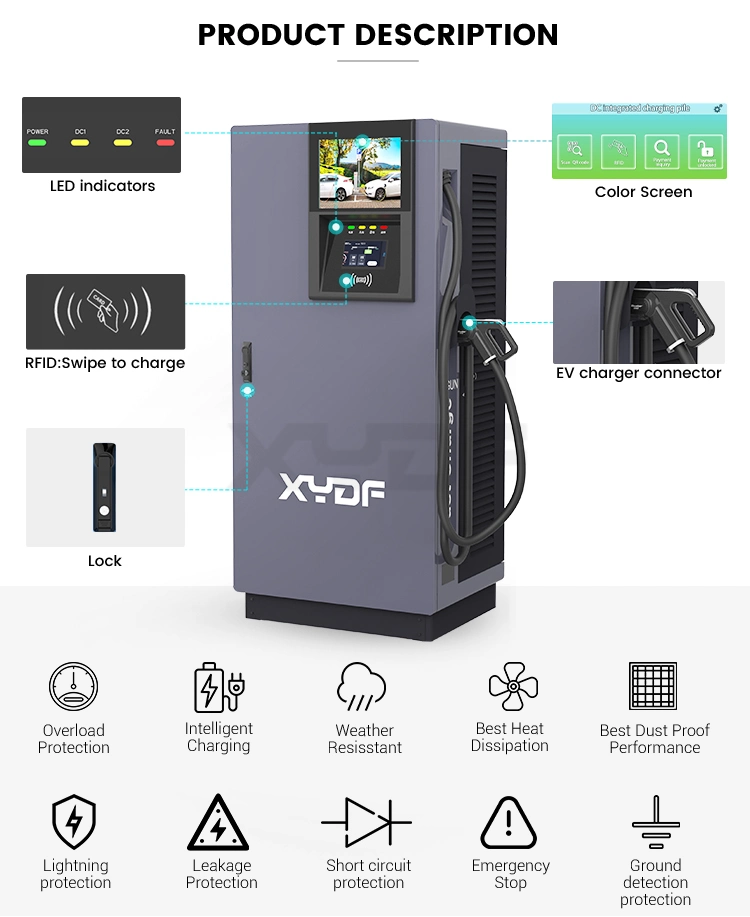 Xydf 120kw 160kw 180kw CE/TUV/CCS1, CCS2/Chademo/Gbt Factory Direct Sale EV Charging Station Floor-Standing Charging Pile