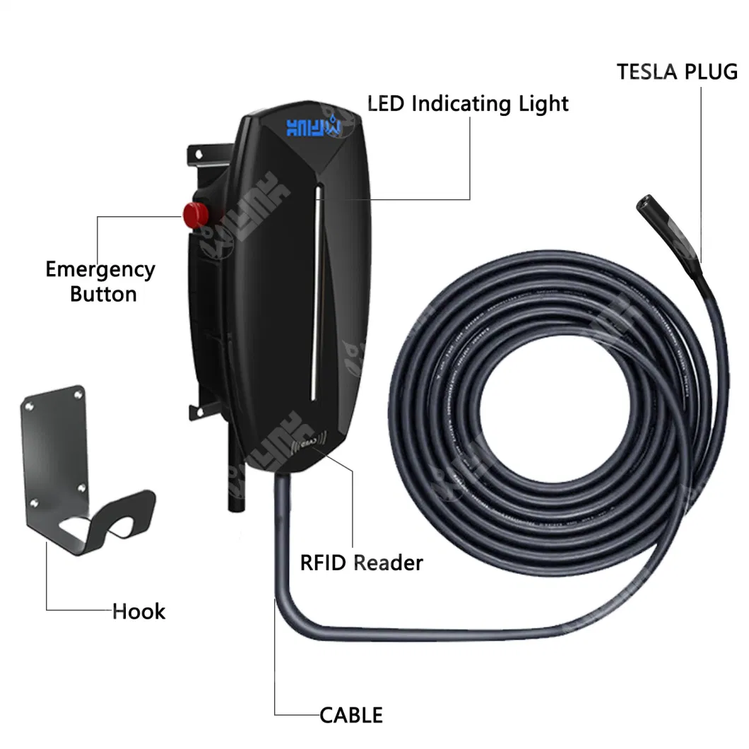 Olink Nacs Charging Station Connector Model3 EV 32A 48A 60A 7kw 11kw Tesla Nacs Charger Wallbox Pile