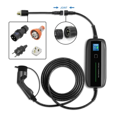 Besen 10/16A NIVEL 2 EV portátil <a href='/cargador/'>cargador</a> de carga del vehículo eléctrico de verificación con pantalla LCD NEMA 6-20 Plug