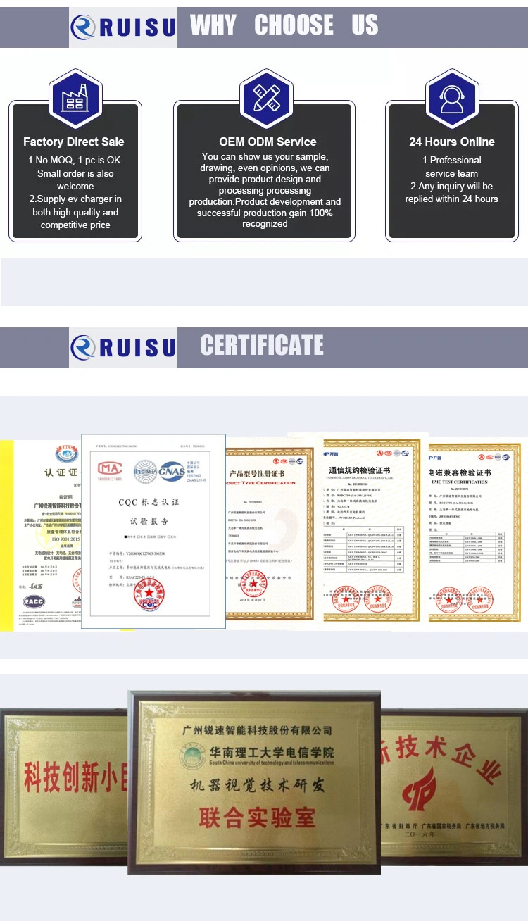 Ruisu CE Certificated DC 30kw CCS Fast EV Charging Station, Charging Pile Charging Point for Electric Vehicles