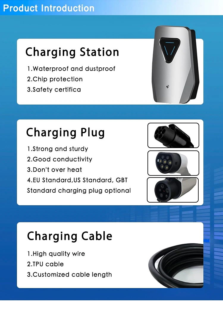 Electric Car EV Charger AC Electric Vehicle Charging Stations Pile 7kw 11kw 22kw