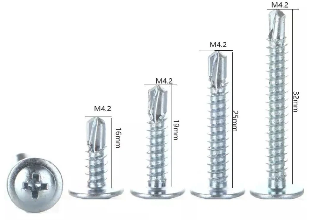 Self Drilling Screw DIN Csk Head Teks/Type17/Wing Teks Point Carbon Steel