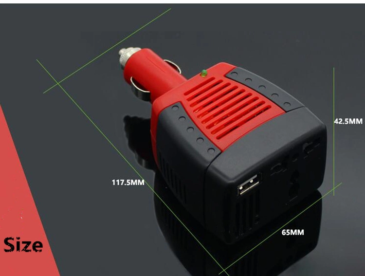 Portable Mini Car Power Inverter DC 12V AC 220V 75W Car Inverter