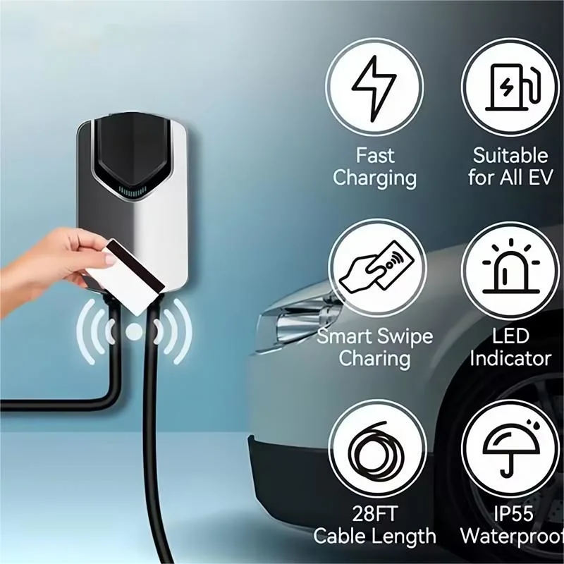 7kw Electric Car Charging Station Home Wallbox Evse AC EV Charger Type 2 Gbt Manufacturer AC Vehicle Home Charging Box