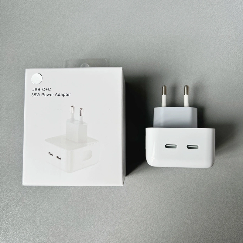 Hot Selling 35W Dual USB-C Port Power Adapter Us Plug Super Fast Charger Phone 14 PRO Max Cell Phone Wall Cube