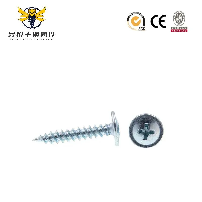 Zinc-Plated Steel Philips Wafer Truss Head Self Tapping Screws Sharp Point