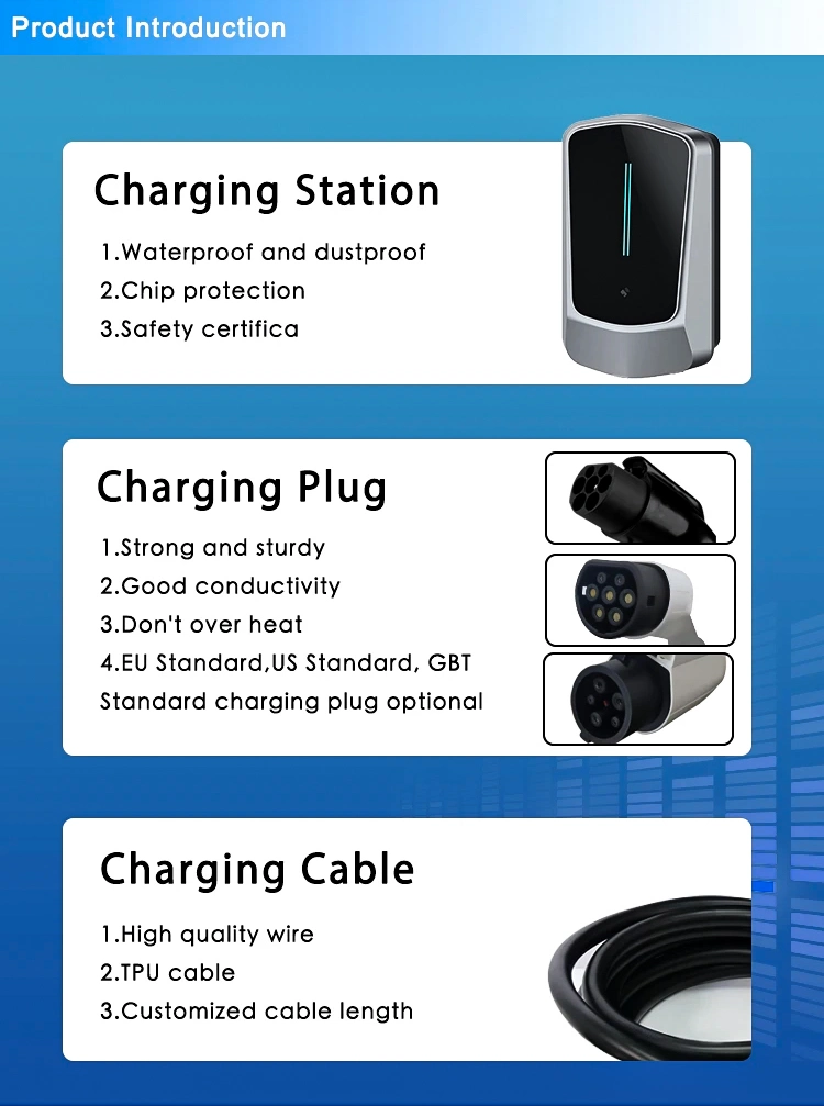 Wholesale EV Charging Station Electric Vehicle Car Charger AC EV Fast Type 2 EV Charging Station 7kw