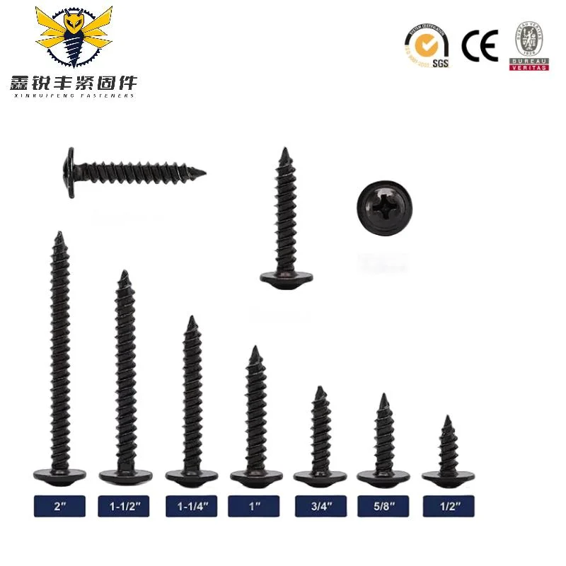 Zinc-Plated Steel Philips Wafer Truss Head Self Tapping Screws Sharp Point