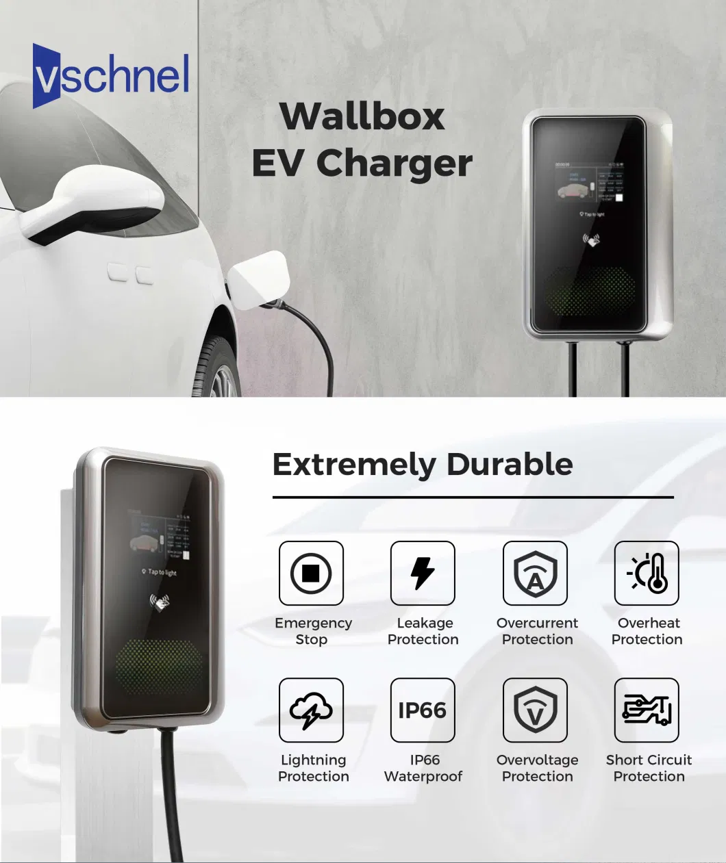 Wholesale OEM Electric Car Charging Point 22kw Home Charger with Ocpp1.6j, RFID Card