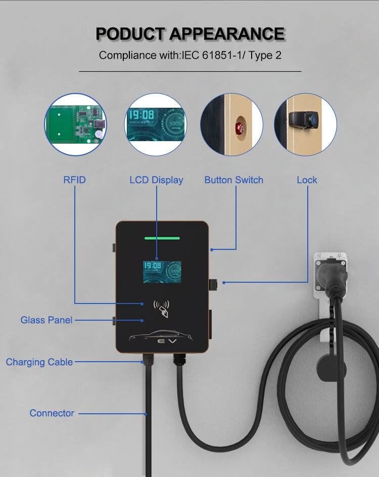 Amppal Install IP54 Level 2 Electric Vehicle EV Charging Stations