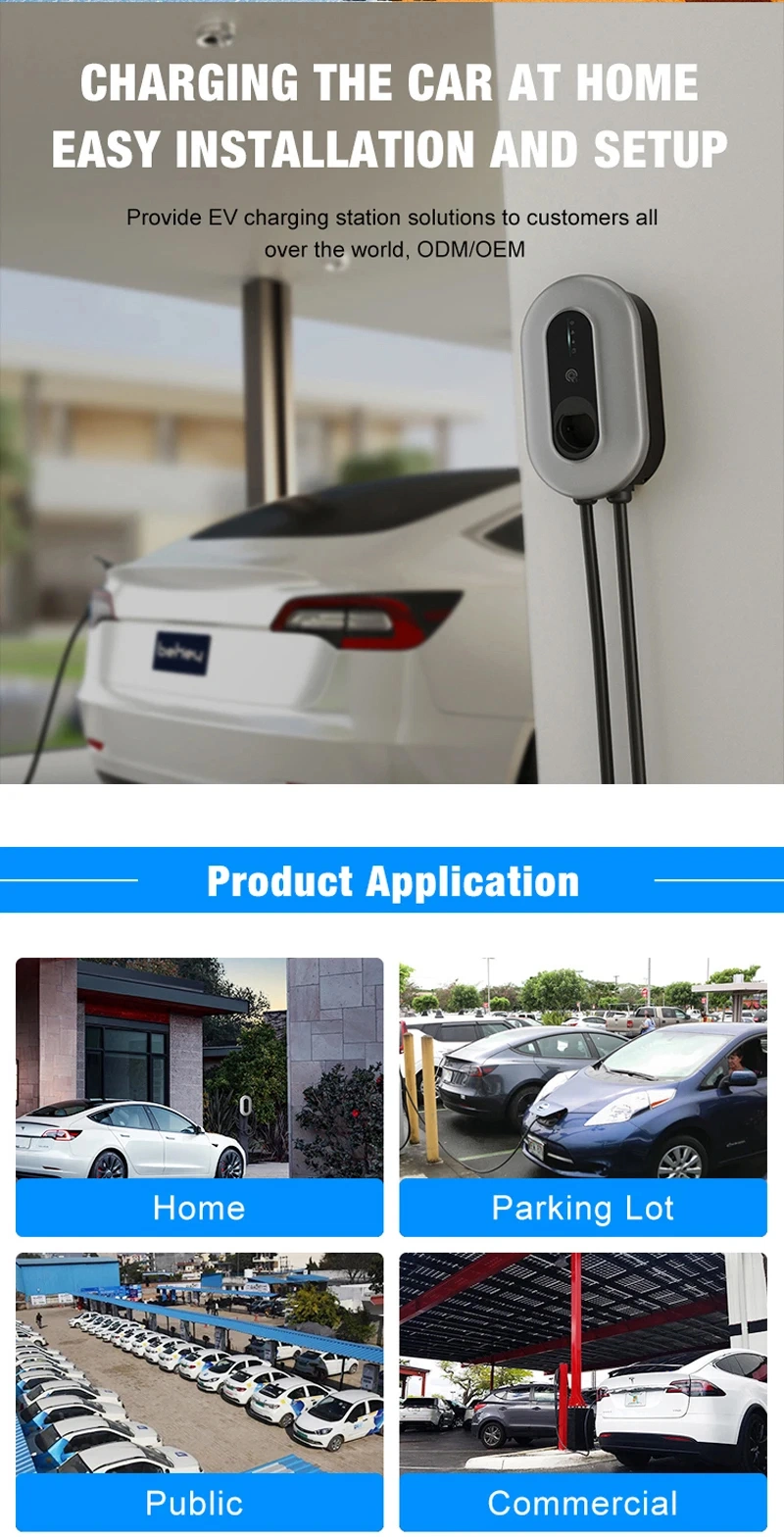 7kw 11kw 22kw Customized Wallbox and Portable EV Charger for Electric Cars