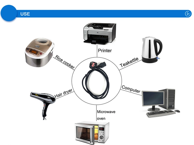 CE Certified Electrical Laptop Power Cable Specification UK Power Cord