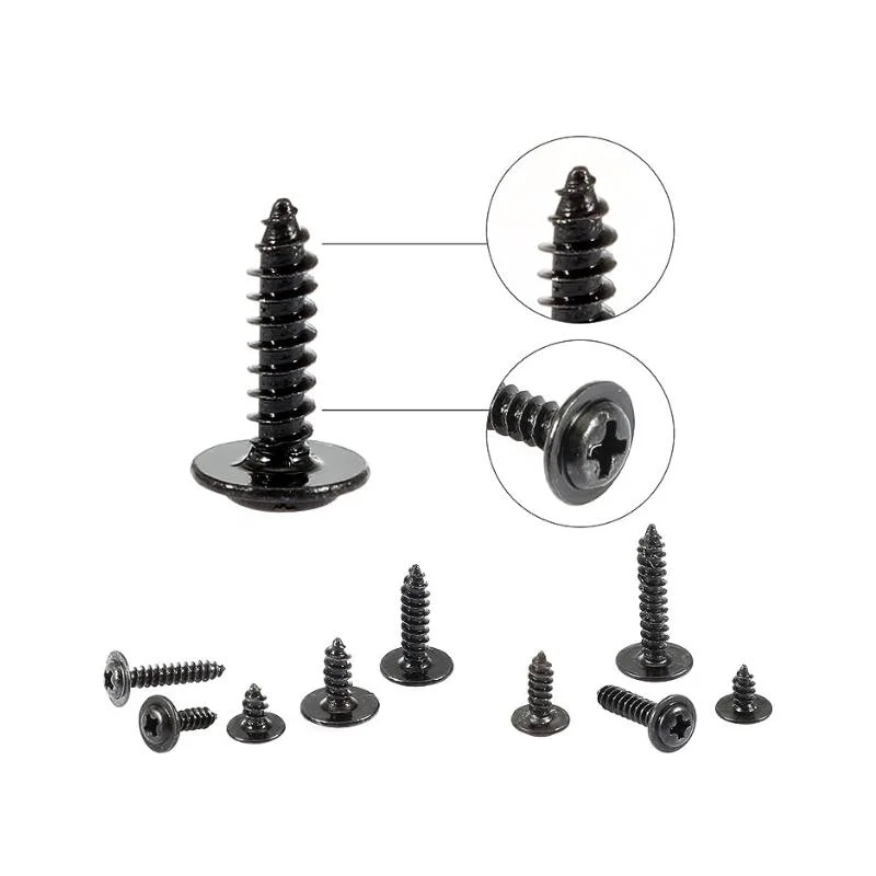 Zinc-Plated Steel Philips Wafer Truss Head Self Tapping Screws Sharp Point