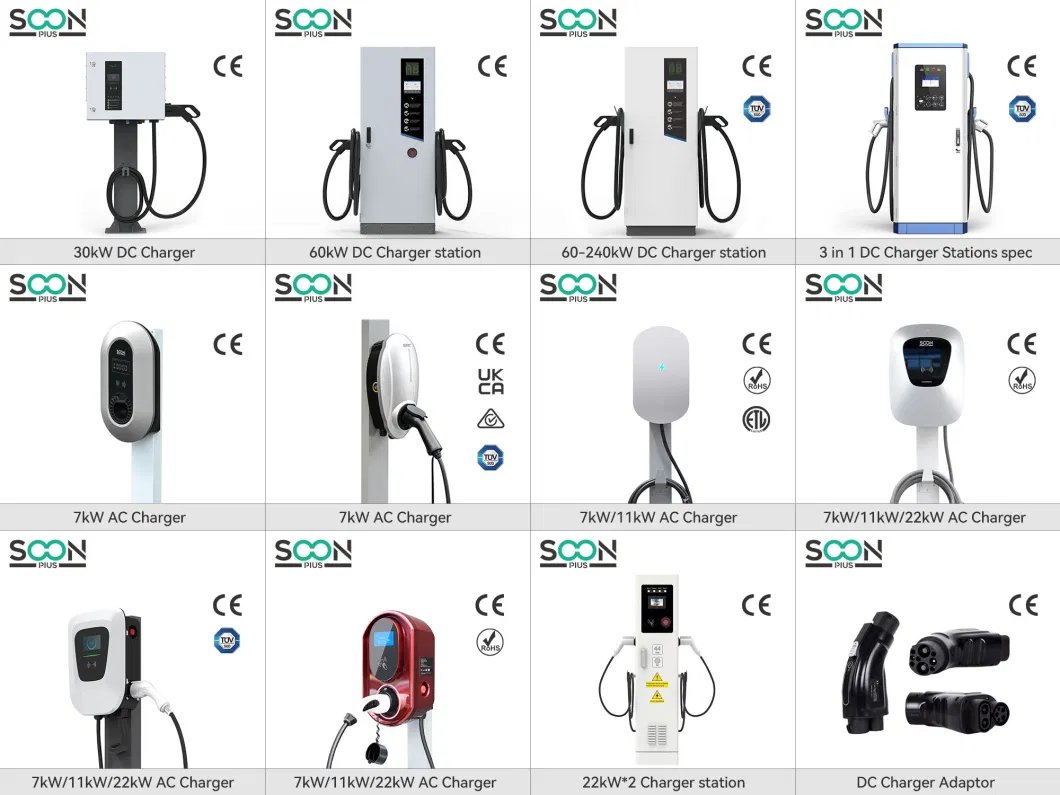 7kw 11kw 22kw Smart Ocpp Gbt Type 2 Commercial Wallbox AC Electric Car Charger