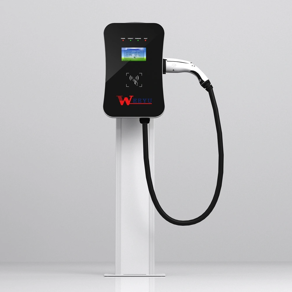 Weeyu 32A 3phase Evse Electric Vehicle Wallbox EV Home Charger IEC62196-2 Wallbox EV Charger Level 2 with Type 2 Socket