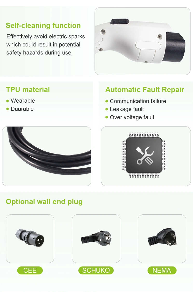 Evse Charger EV Charger Type 2 32A 7.2kw Wall Mounted Type 2 Plug EV Charger