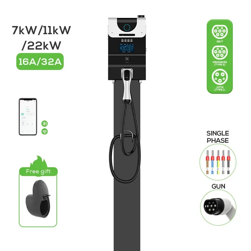 Home Using 16A 20kw AC Movable Portable EV Charging Station