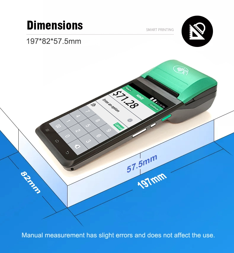 Touch Screen 5.5inch Handheld POS Android Mobile POS Terminal for Food Ordering