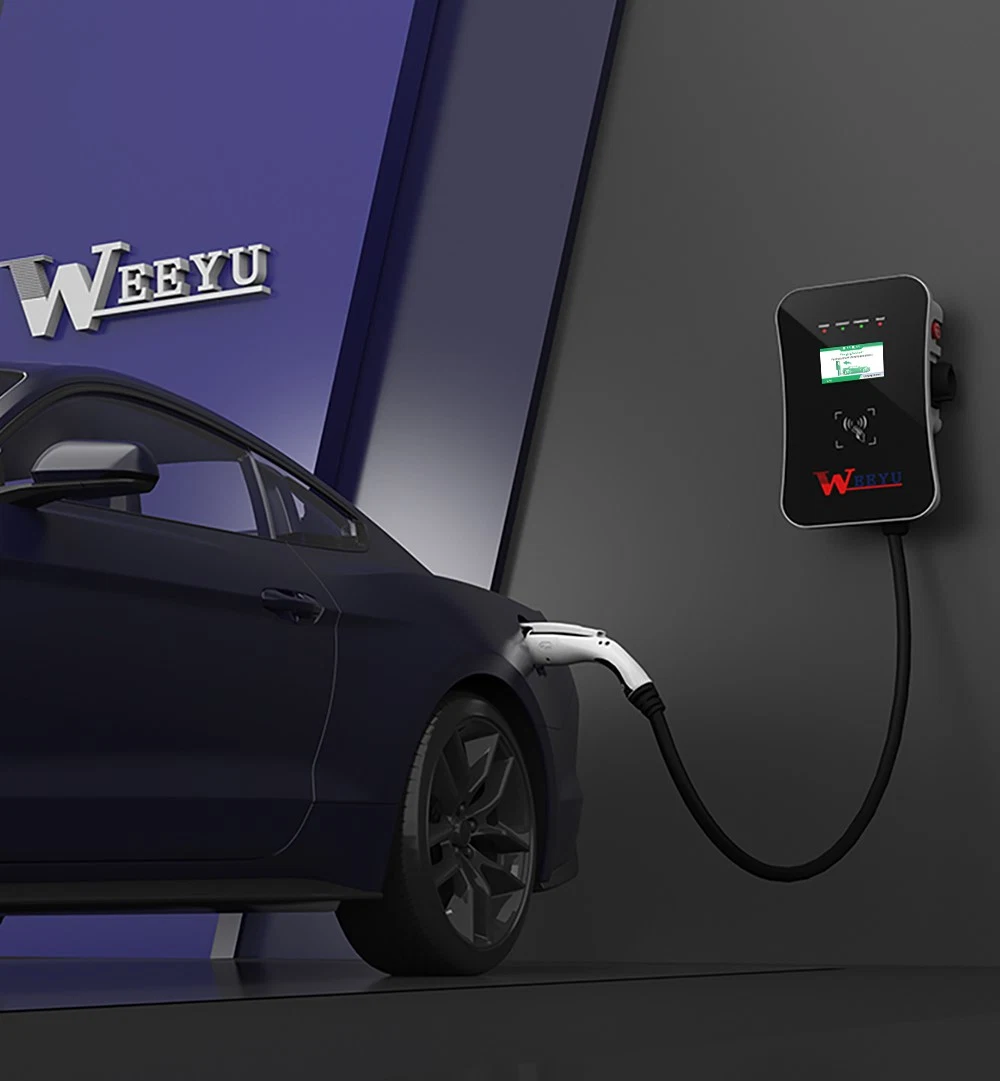 Weeyu 32A 3phase Evse Electric Vehicle Wallbox EV Home Charger IEC62196-2 Wallbox EV Charger Level 2 with Type 2 Socket