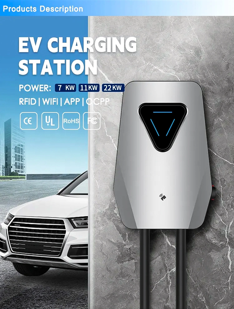 Electric Car EV Charger AC Electric Vehicle Charging Stations Pile 7kw 11kw 22kw