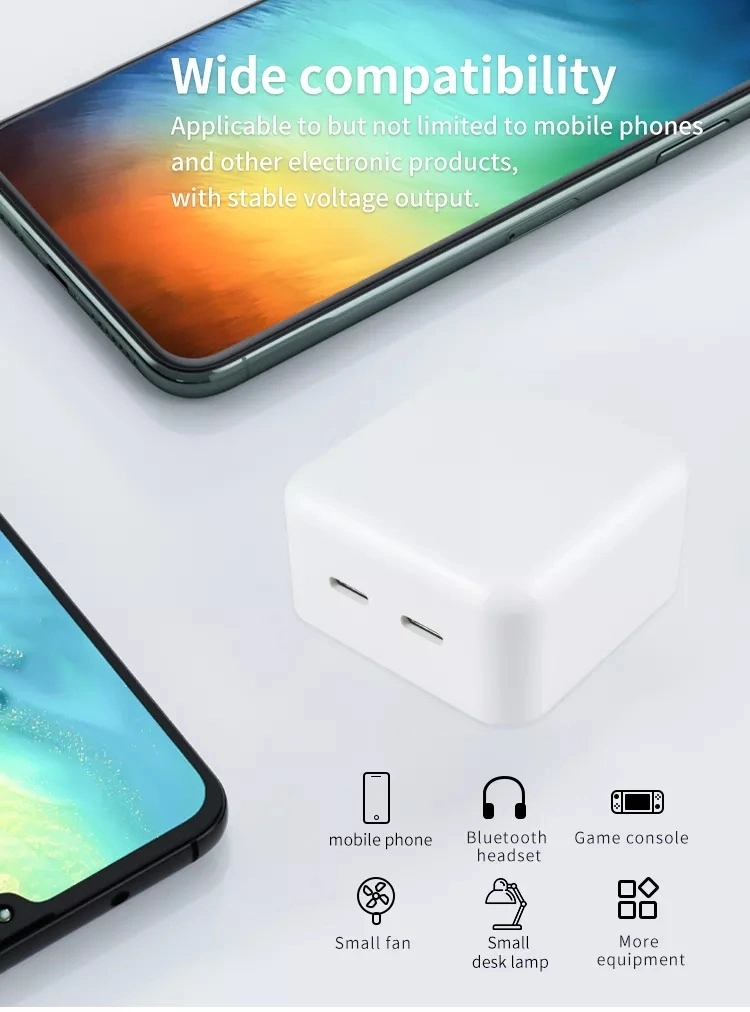 Hot Selling 35W Dual USB-C Port Power Adapter Us Plug Super Fast Charger Phone 14 PRO Max Cell Phone Wall Cube