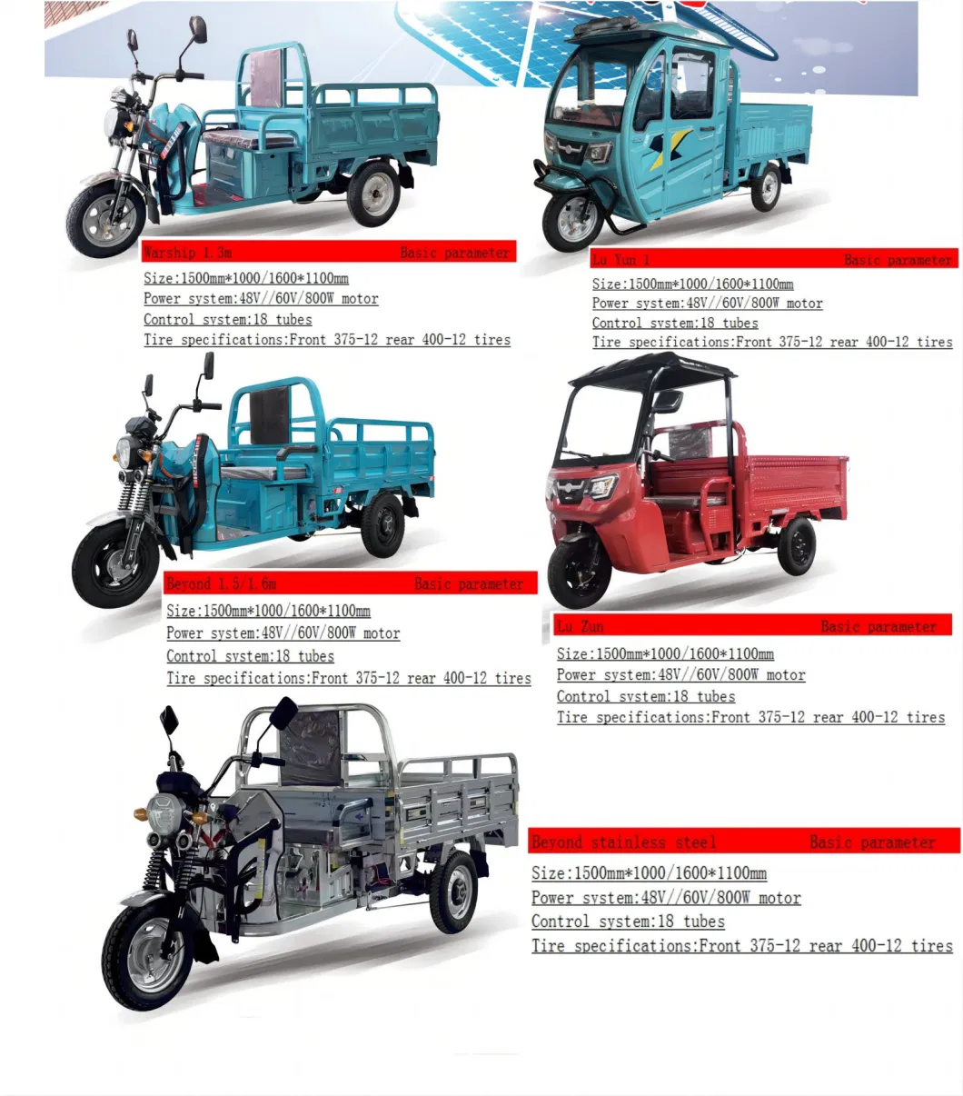 Fashion High Qiality Wide Wire Tires Electric Trike Battery Tricycle Rickshaw