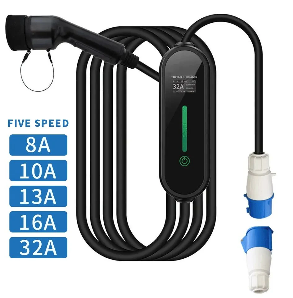 European Standard Type 2 EV Charger Electric Vehicle Portable 16A 3.5kw 7kw